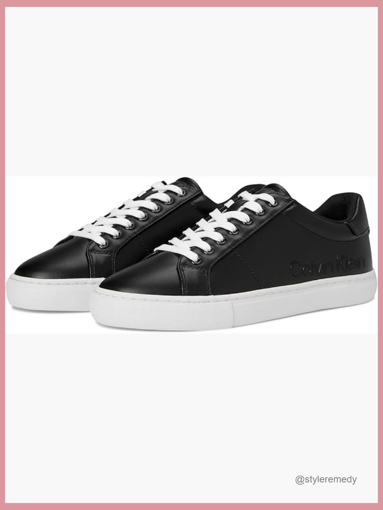Faux Leather Lace-Up Platform Sneakers